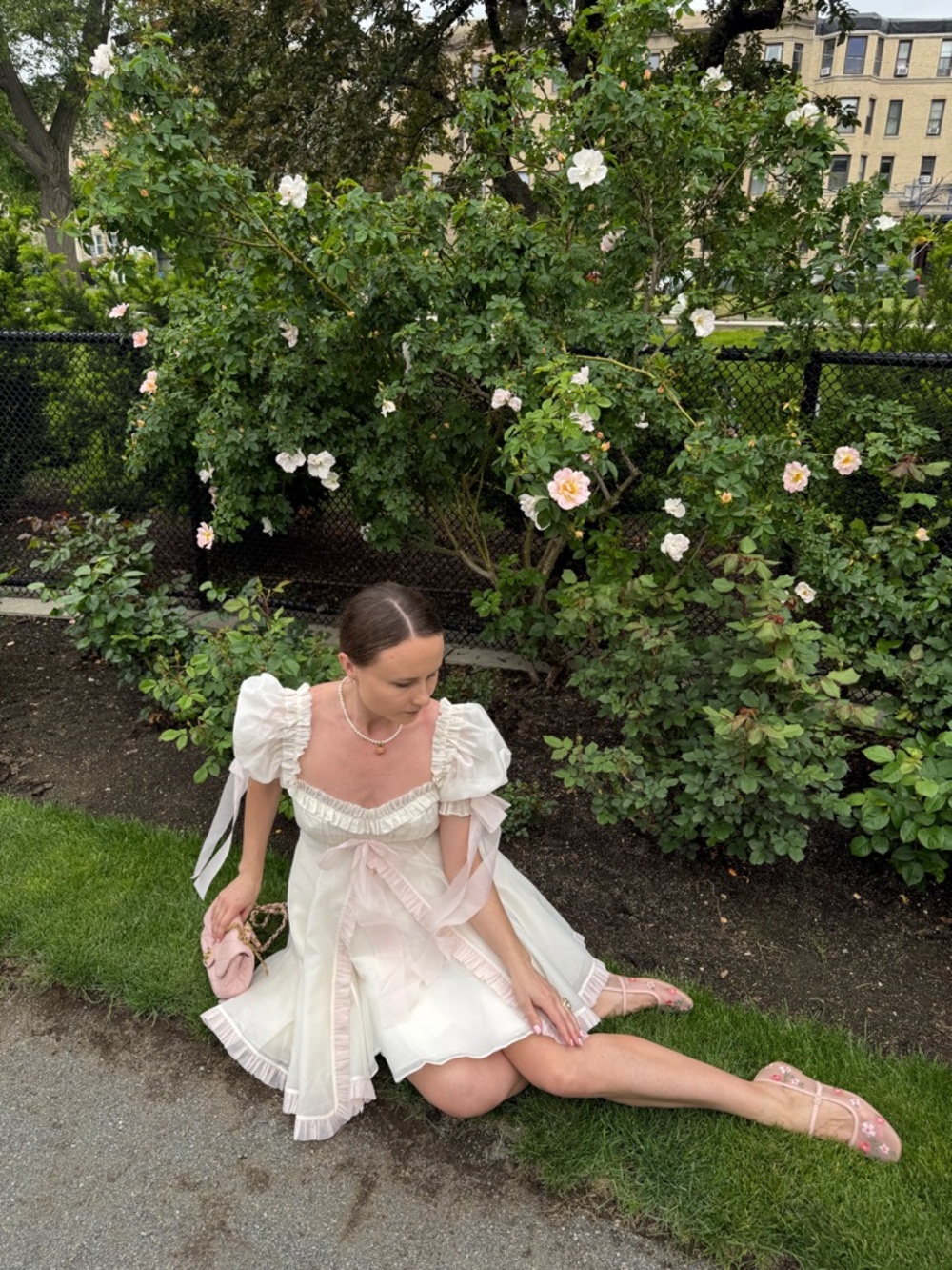 Selkie Pink and White Mini Dress - Picture 4 of 4